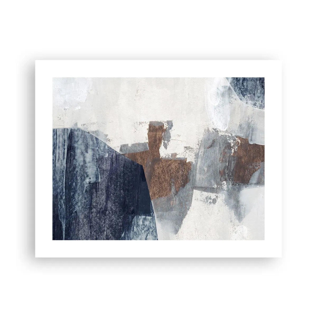 Póster - Formas azules y marrones - 50x40 cm