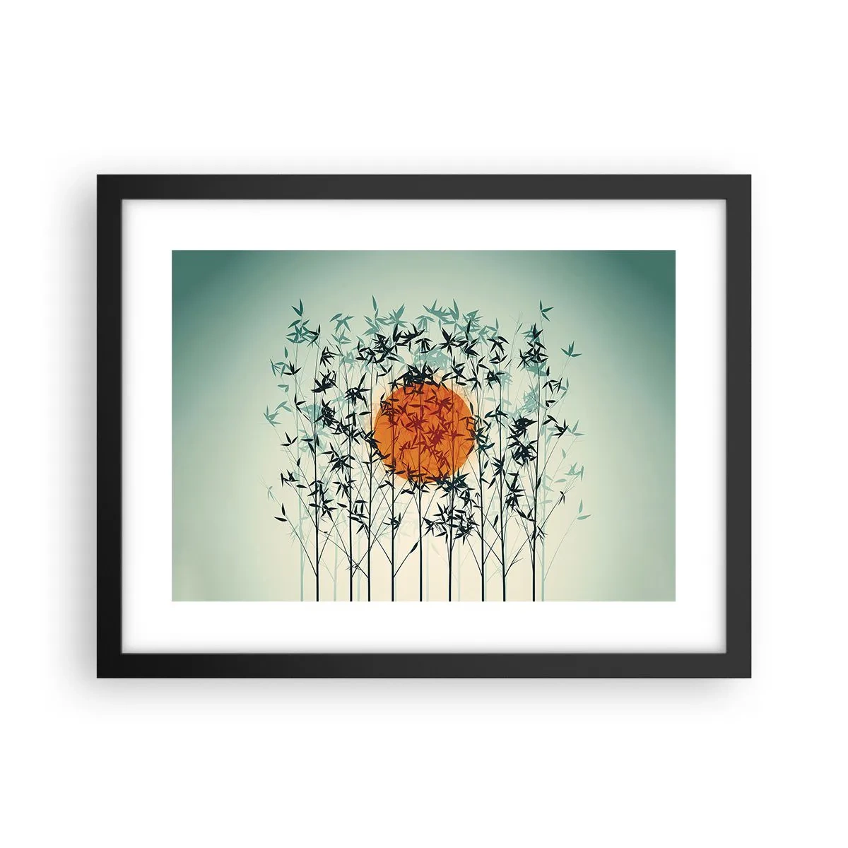 Póster en marco negro - El sol de Japón - 40x30 cm