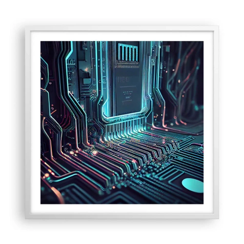 Póster en marco blanco - Mi forma de pensar - 60x60 cm