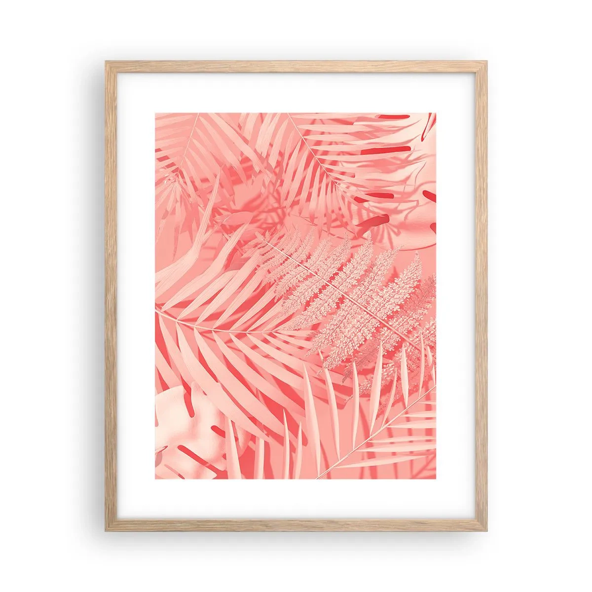 Póster en marco roble claro - Concepto rosa - 40x50 cm