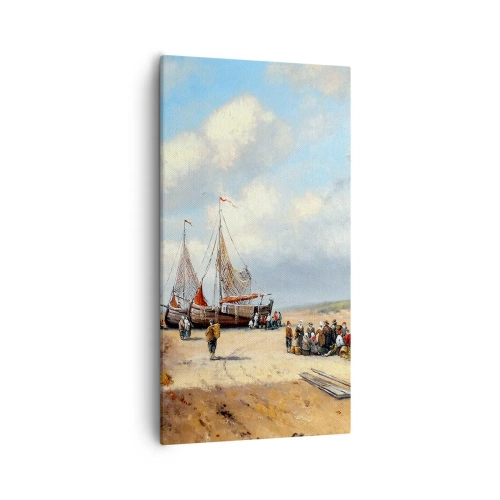 Cuadro sobre lienzo - Impresión de Imagen - Después de una pesca exitosa - 55x100 cm