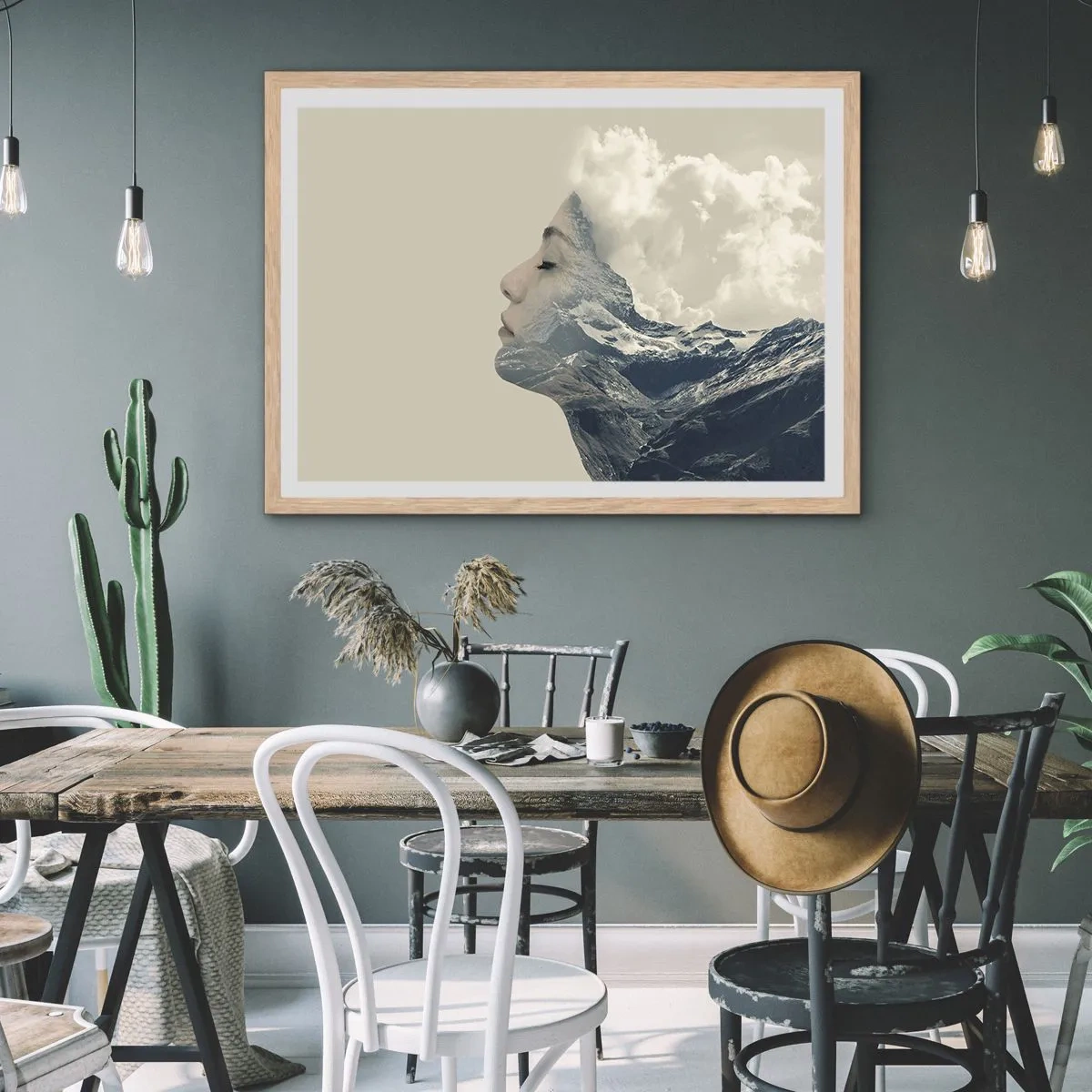 Póster en marco roble claro - La belleza de los elementos - 70x50 cm