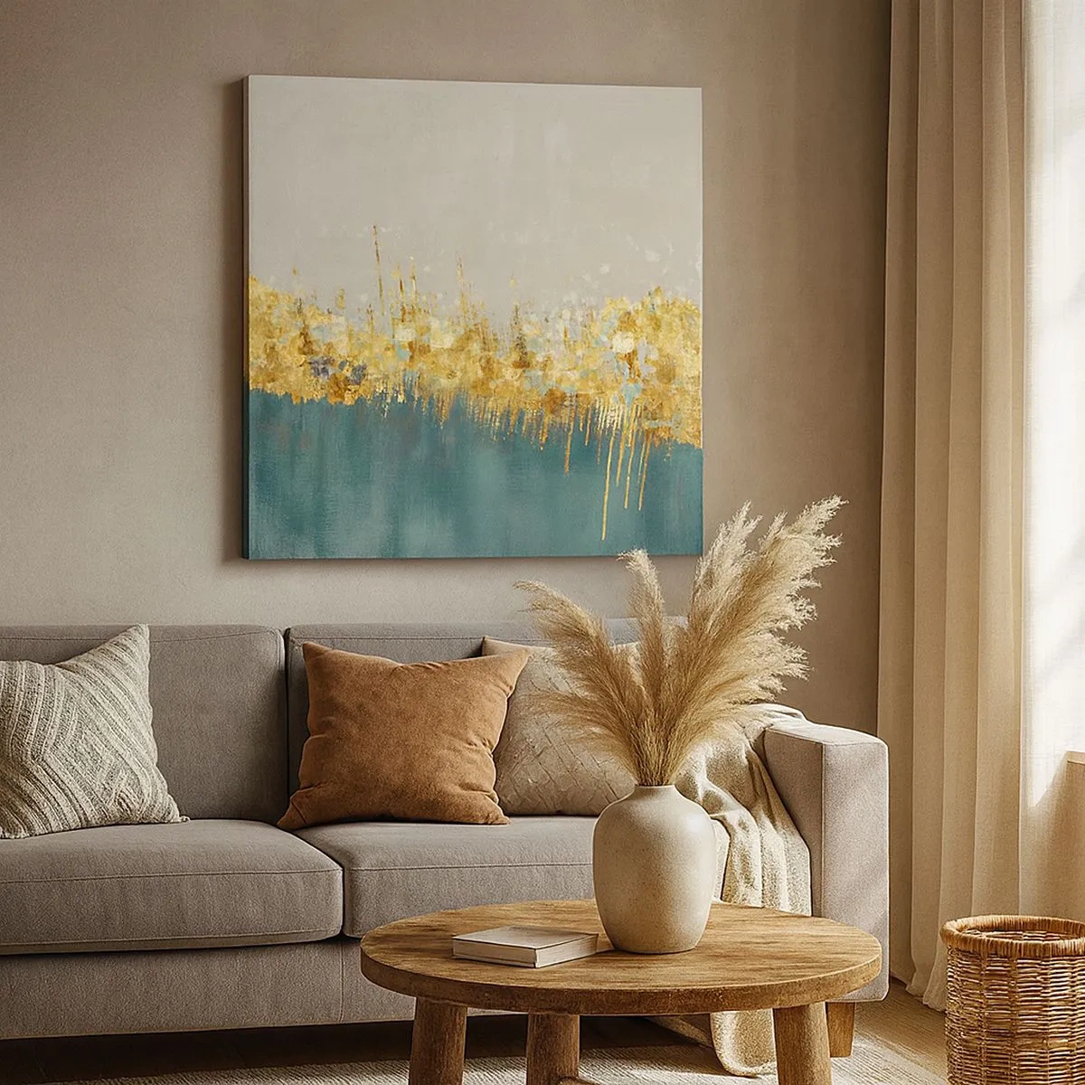 Cuadro sobre lienzo - Impresión de Imagen - La frontera dorada - 30x30 cm