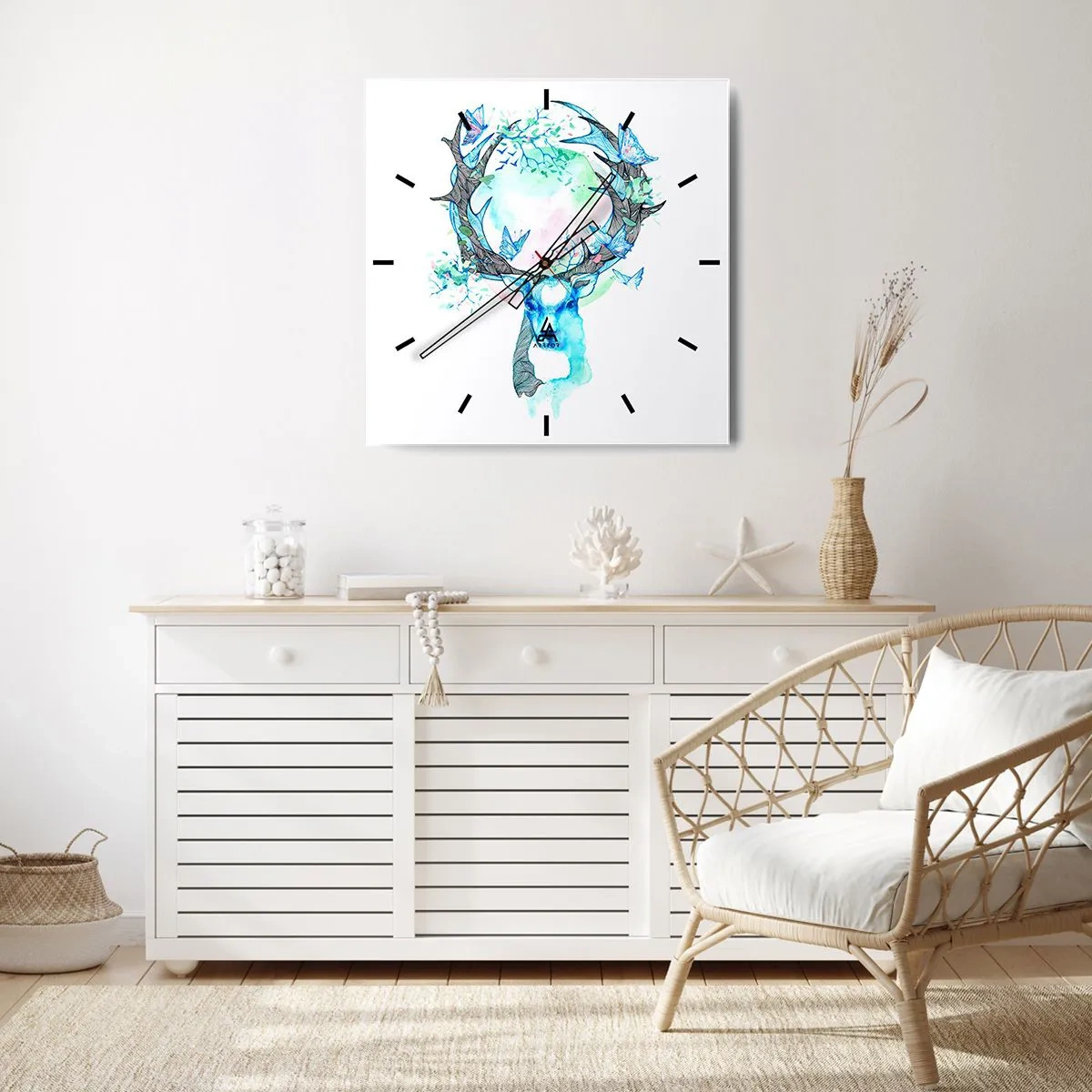 Reloj de pared - Reloj de vidrio - La fuerza y la dulzura de la naturaleza - 30x30 cm