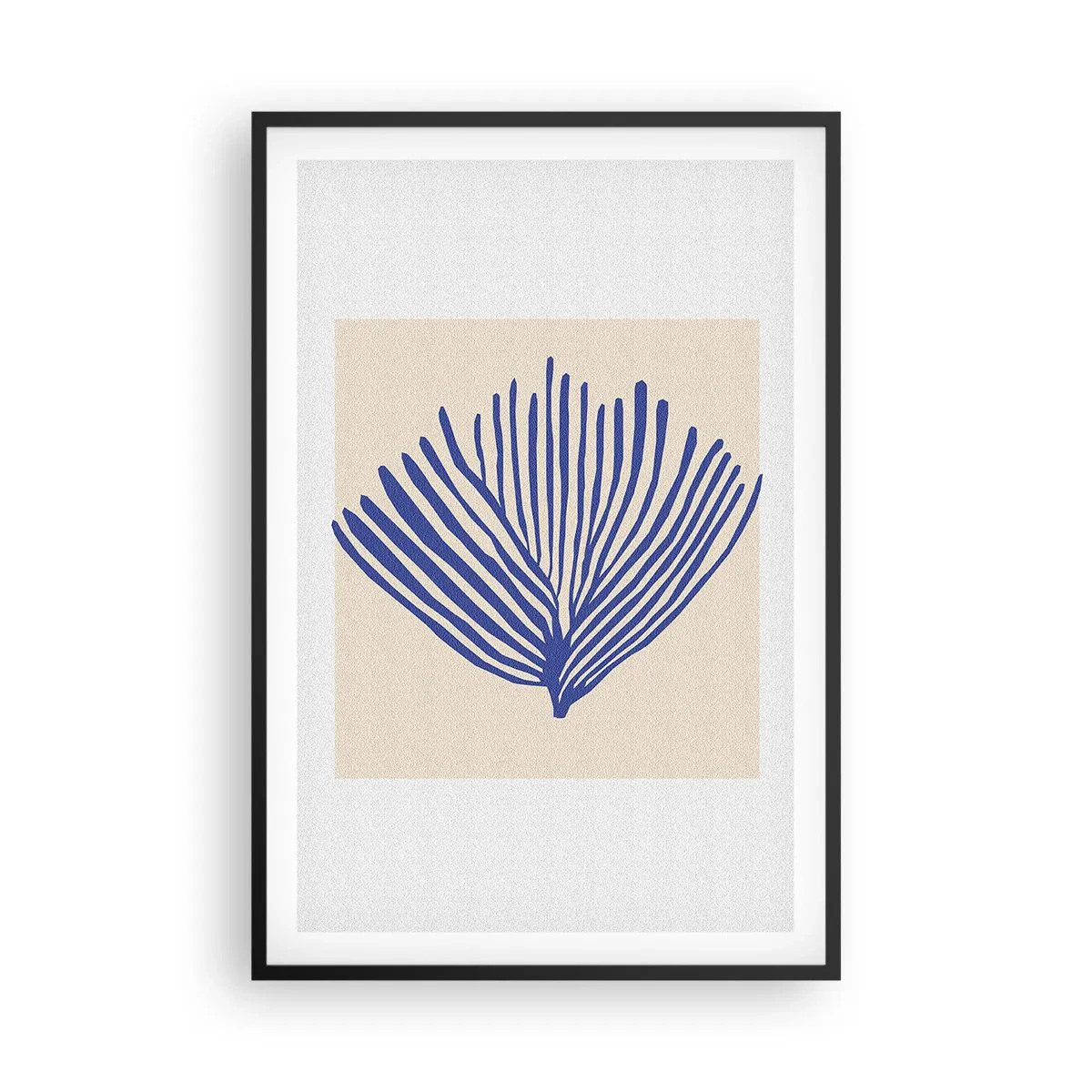 Póster en marco negro - Abanico azul - 61x91 cm