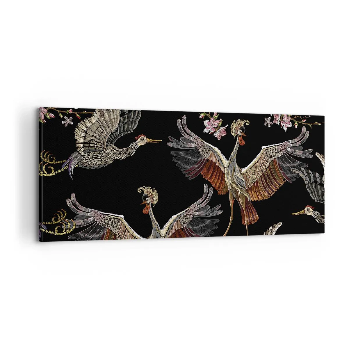 Cuadro sobre lienzo - Impresión de Imagen - Aves de cuento de hadas - 100x40 cm