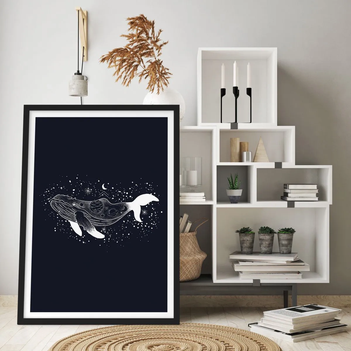 Póster en marco negro - En el océano del universo - 61x91 cm