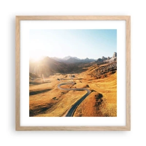Póster en marco roble claro - En un valle dorado - 40x40 cm