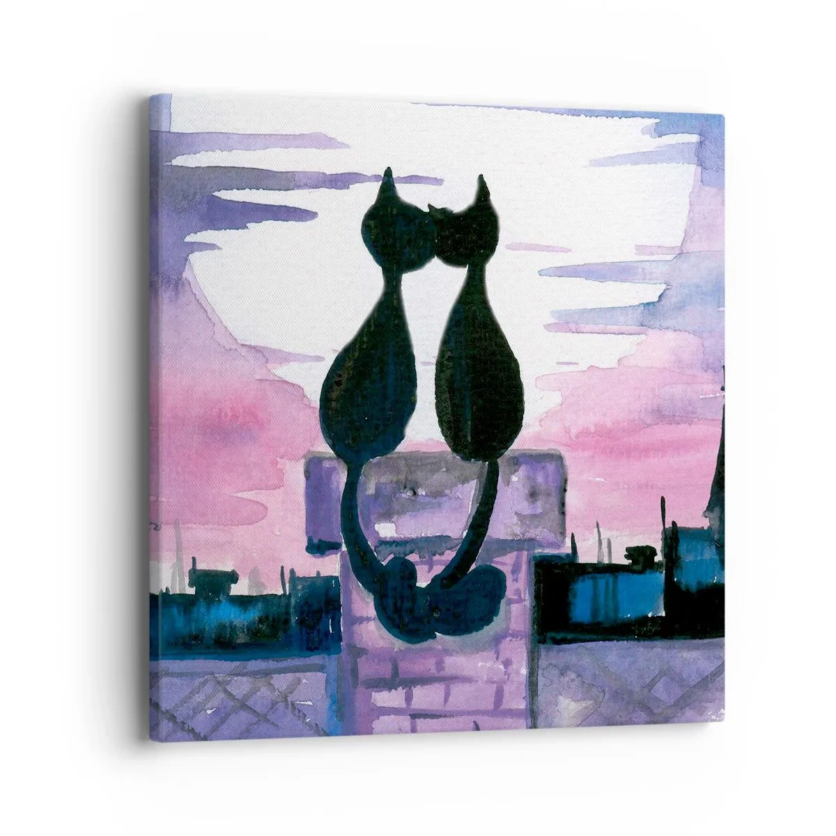 Cuadro sobre lienzo - Impresión de Imagen - Cita bajo la luna - 40x40 cm