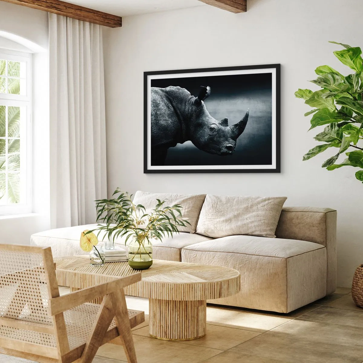 Póster en marco negro - Perfil derecho - 50x40 cm