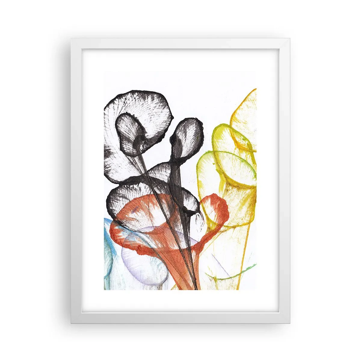 Póster en marco blanco - Flores con alma - 30x40 cm