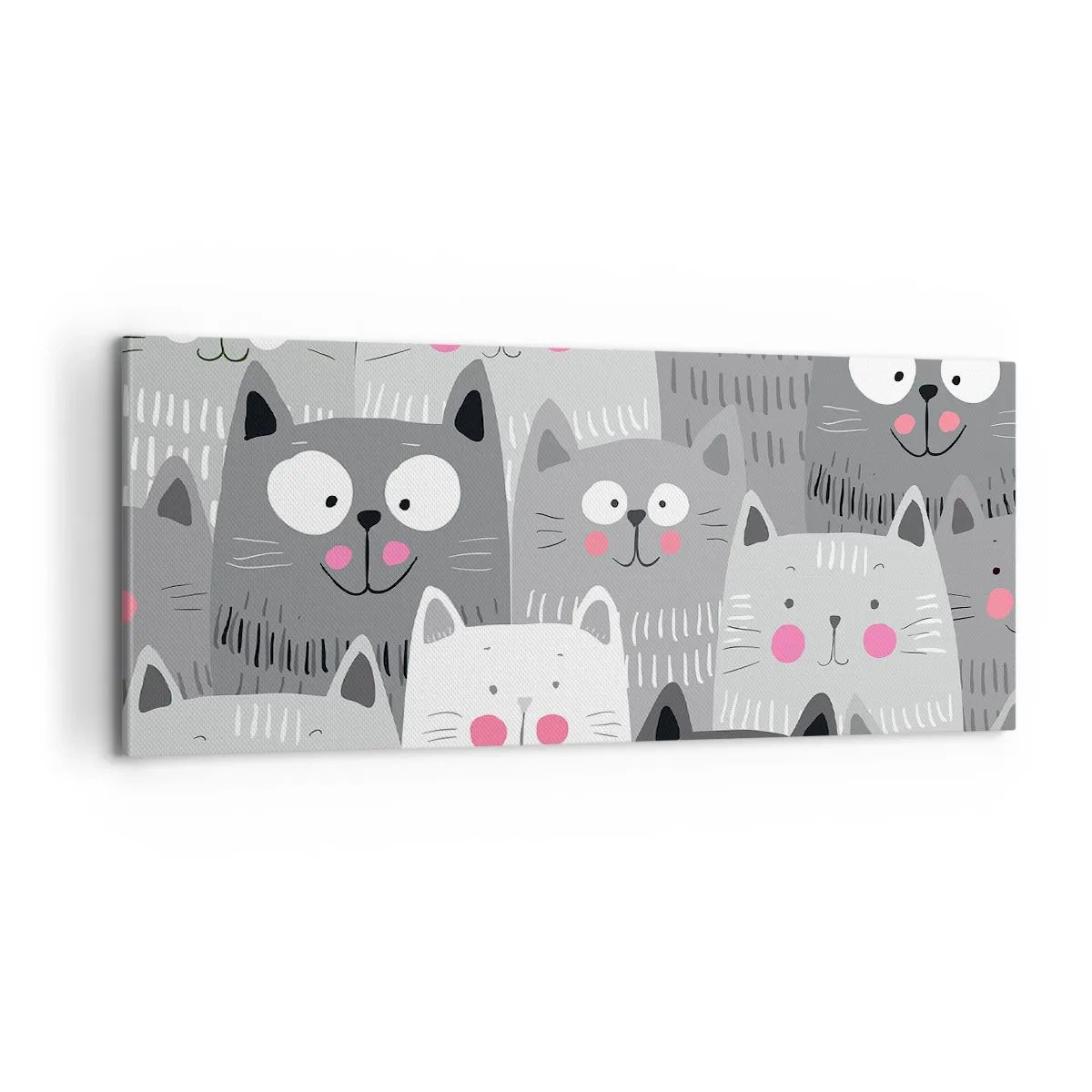 Cuadro sobre lienzo - Impresión de Imagen - El mundo de los gatos - 100x40 cm