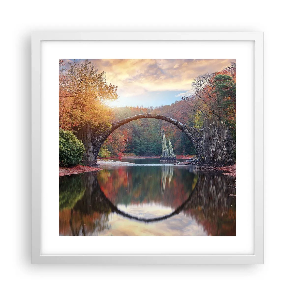 Póster en marco blanco - Al otro lado del espejo - 40x40 cm