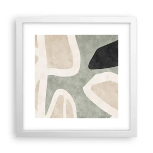 Póster en marco blanco - Composición con un toque negro - 30x30 cm