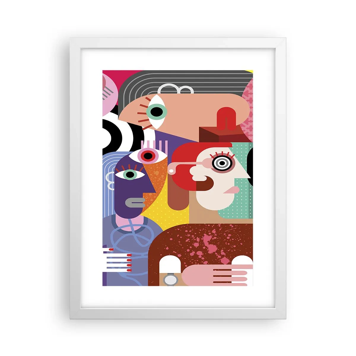 Póster en marco blanco - Estilo Picasso - 30x40 cm