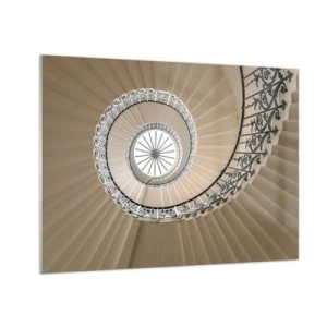 Cuadro sobre vidrio - Impresiones sobre Vidrio - Una vista de una escalera de caracol que se asemeja a una concha. - 70x50cm - En el interior de una concha - Decoración de pared moderna para salón y dormitorio ARTTOR