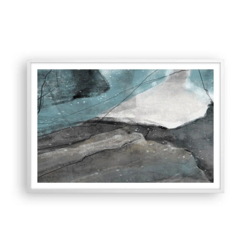 Póster en marco blanco - Abstracción: rocas y hielo - 91x61 cm