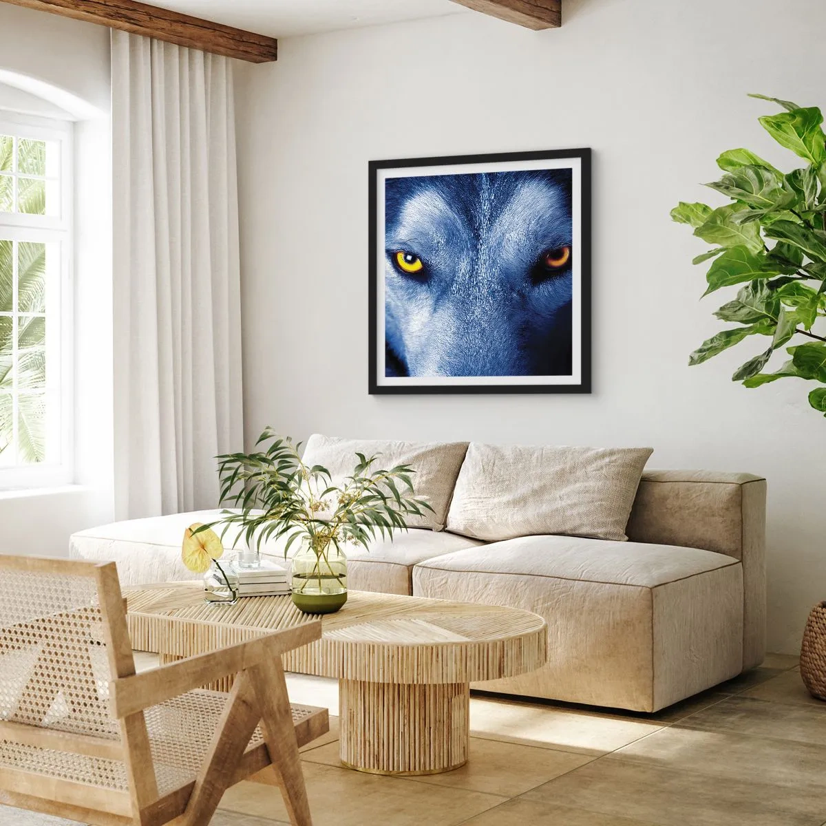 Póster en marco negro - La mirada hipnótica - 50x50 cm