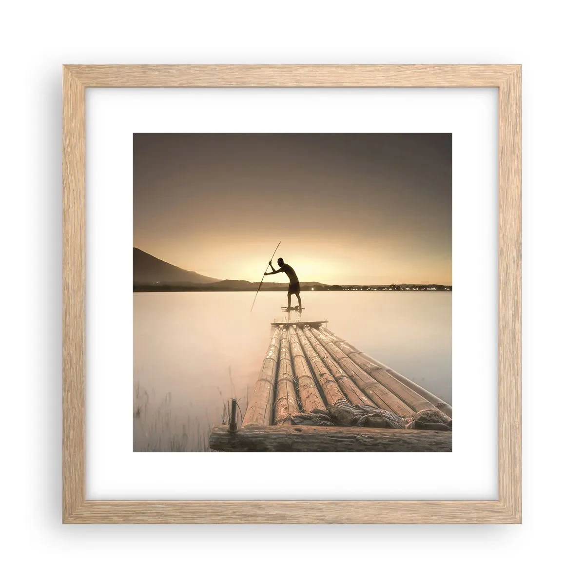 Póster en marco roble claro - Antes del descanso - 30x30 cm