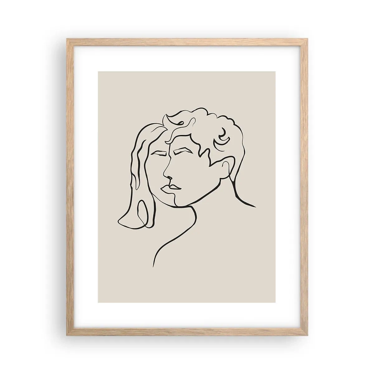 Póster en marco roble claro - Y se convirtieron en uno - 40x50 cm