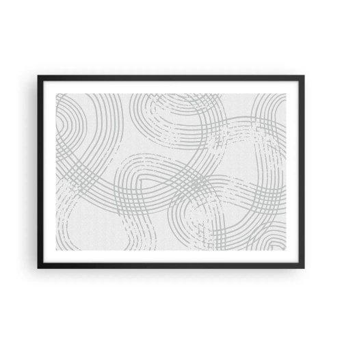 Póster en marco negro - Un patrón sutil con líneas entrelazadas en tonos claros. - 70x50cm - No hay camino recto - Decoración de pared moderna para salón y dormitorio ARTTOR