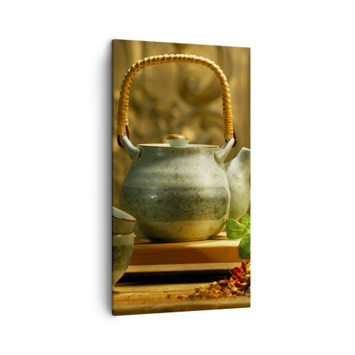 Cuadro sobre lienzo - Impresión de Imagen - Tratado sobre el consumo de té - 45x80 cm