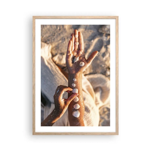 Póster en marco roble claro - La belleza al alcance de la mano - 50x70 cm