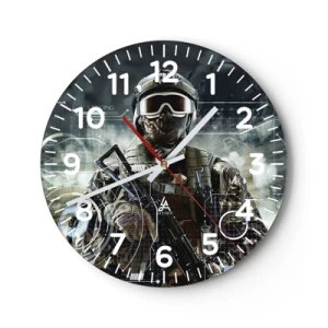 Reloj de pared - Reloj de vidrio - De poder a poder - 30x30 cm