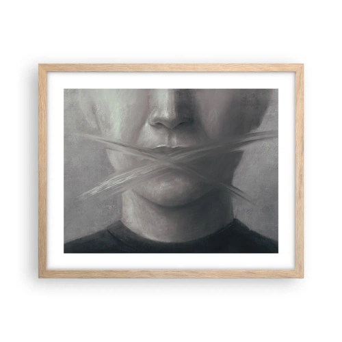 Póster en marco roble claro - Ni una palabra - 50x40 cm
