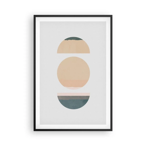 Póster en marco negro - Círculo tras círculo - 61x91 cm