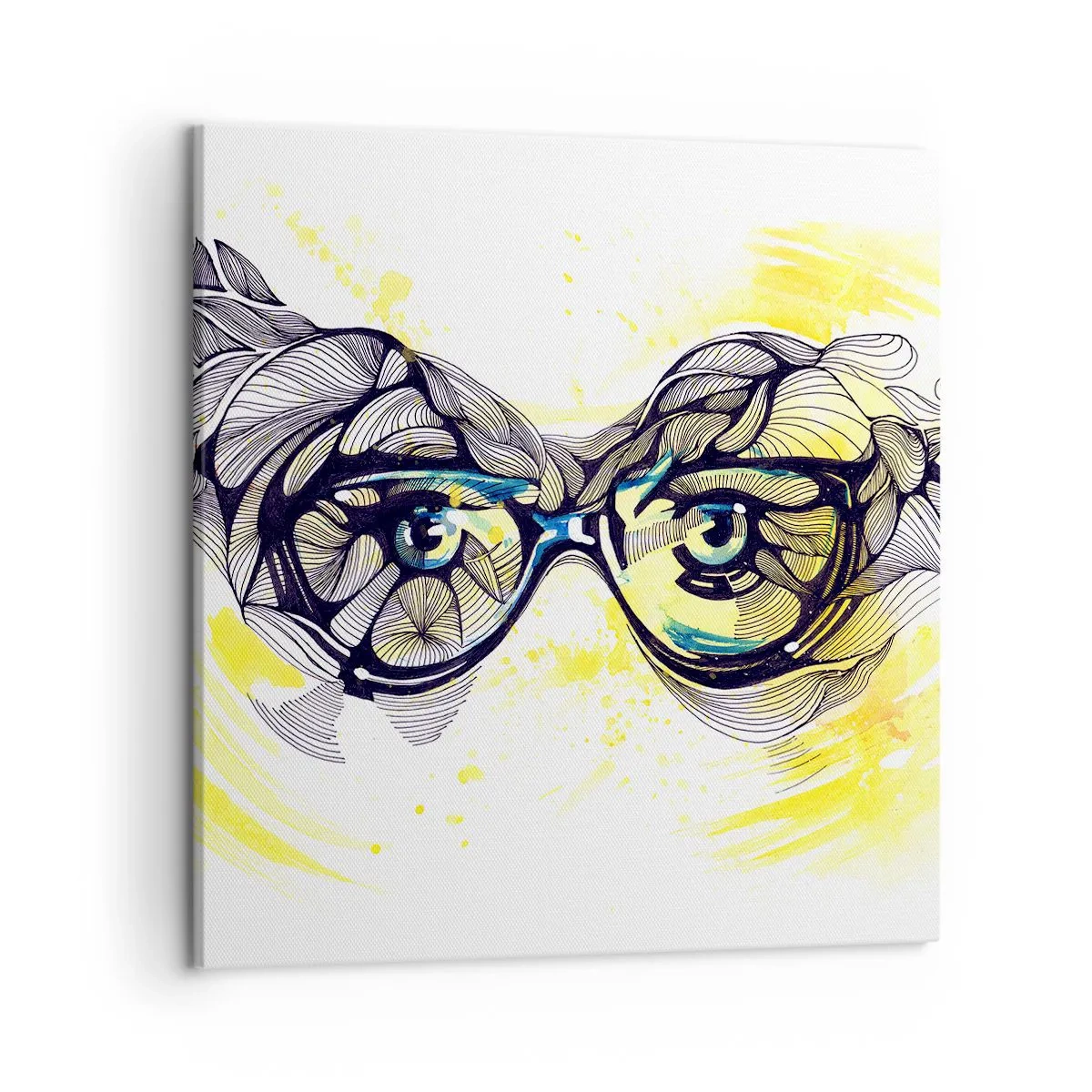 Cuadro sobre lienzo - Impresión de Imagen - A través de las gafas azules - 50x50 cm