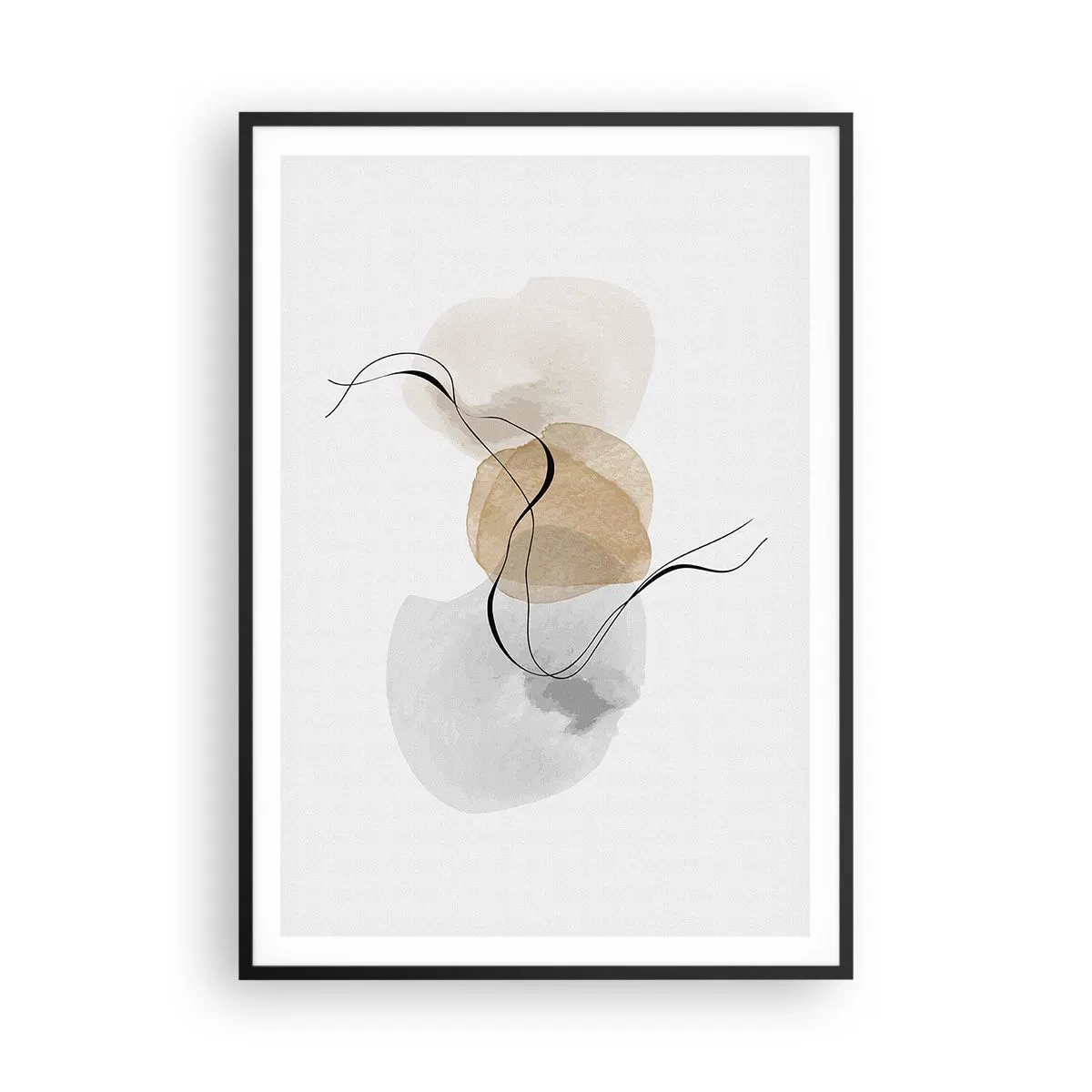 Póster en marco negro - Pompas de aire - 70x100 cm