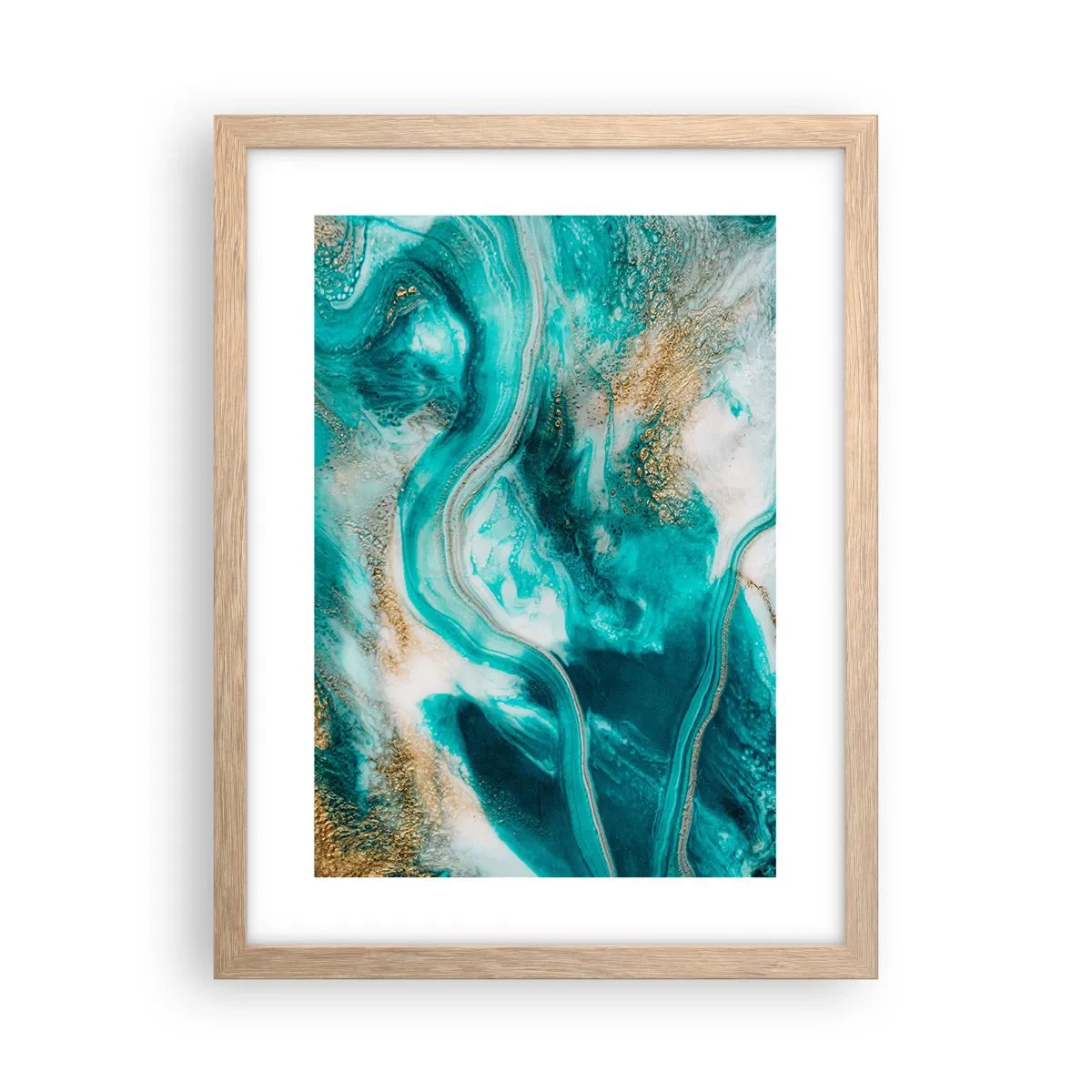 Póster en marco roble claro - Río de oro - 30x40 cm