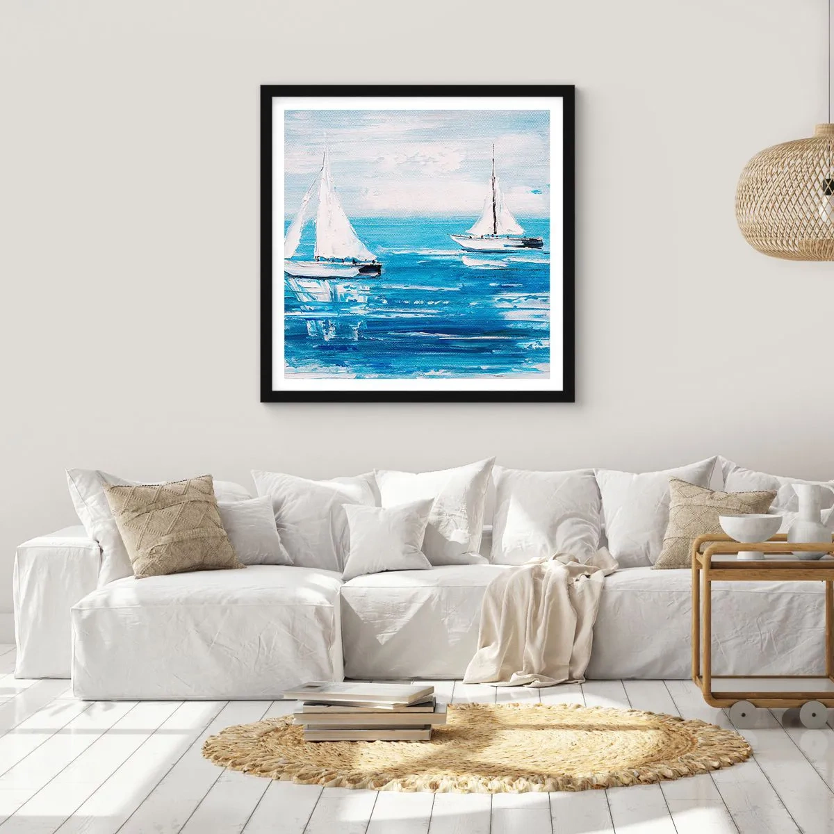 Póster en marco negro - Con un amigo a tu lado - 50x50 cm