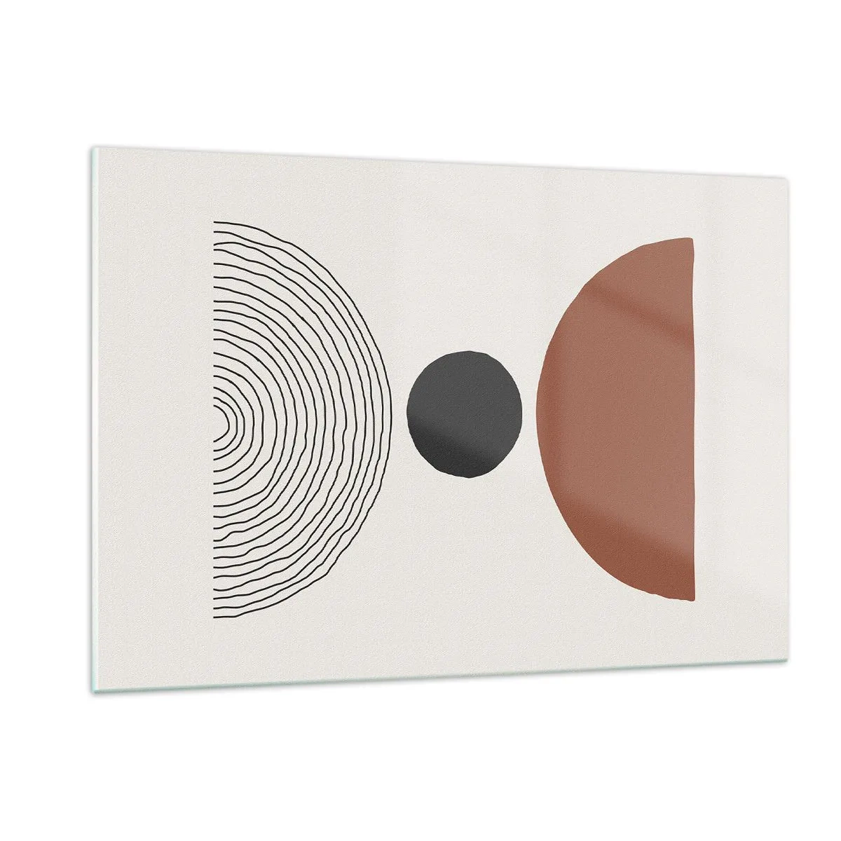 Cuadro sobre vidrio - Impresiones sobre Vidrio - Formas geométricas abstractas sobre un fondo claro - 120x80cm - En el centro de la atención - Decoración de pared moderna para salón y dormitorio ARTTOR