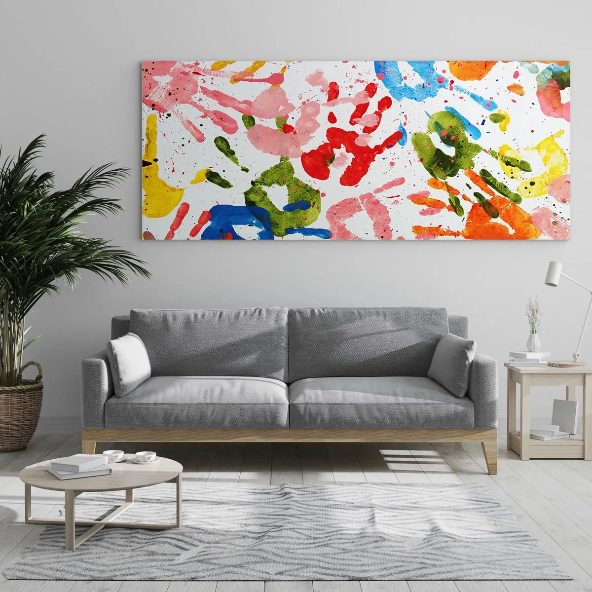 Cuadro sobre vidrio - Impresiones sobre Vidrio - Juego de manos - 100x40 cm
