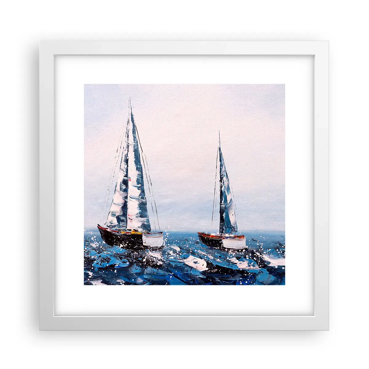 Póster en marco blanco - Hermandad del viento - 30x30 cm