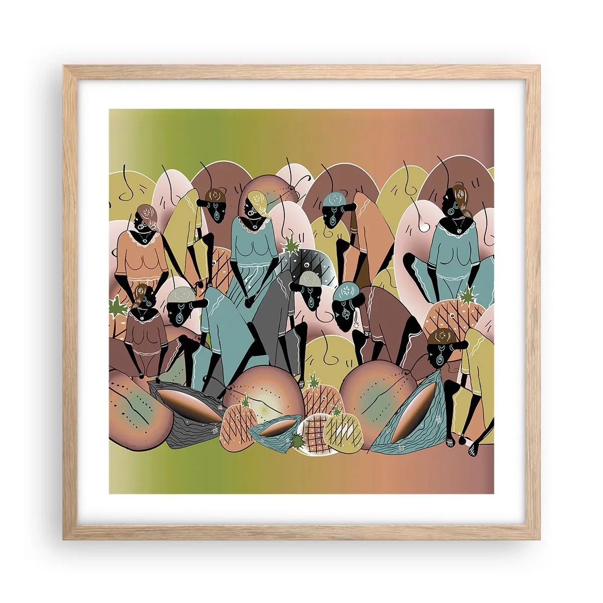 Póster en marco roble claro - Se avecina una gran celebración - 50x50 cm