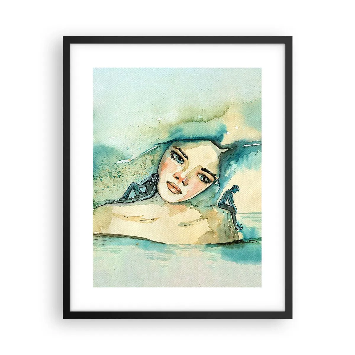 Póster en marco negro - ¿Soy azul? - 40x50 cm