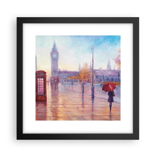 Póster en marco negro - Un día de otoño en Londres - 30x30 cm