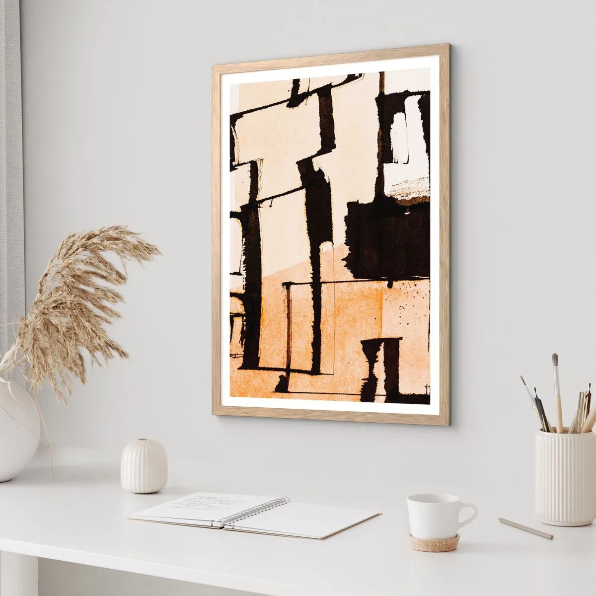 Póster en marco roble claro - Aun así hay orden - 61x91 cm