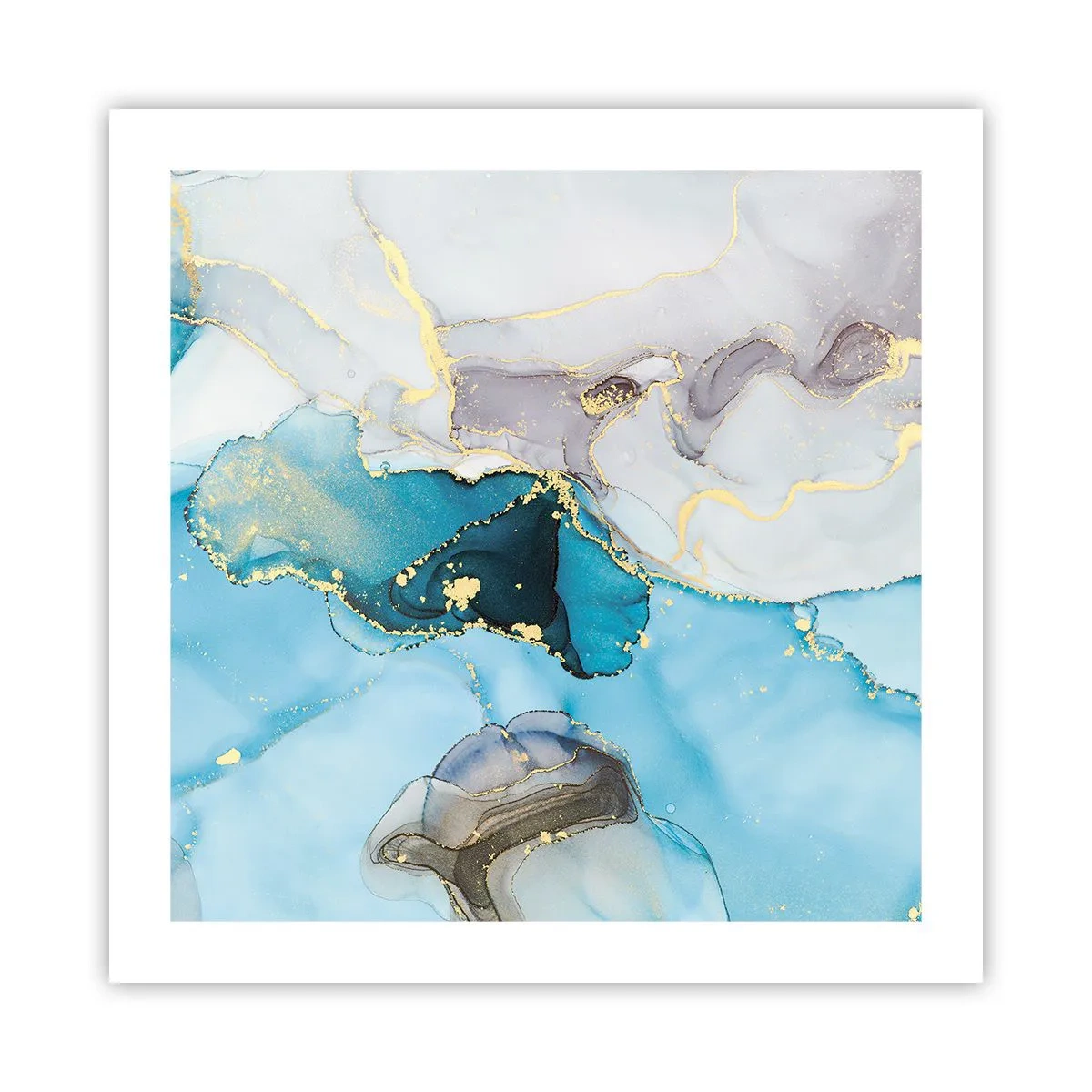 Póster - Un estudio del encuentro entre el gris y el turquesa - 50x50 cm