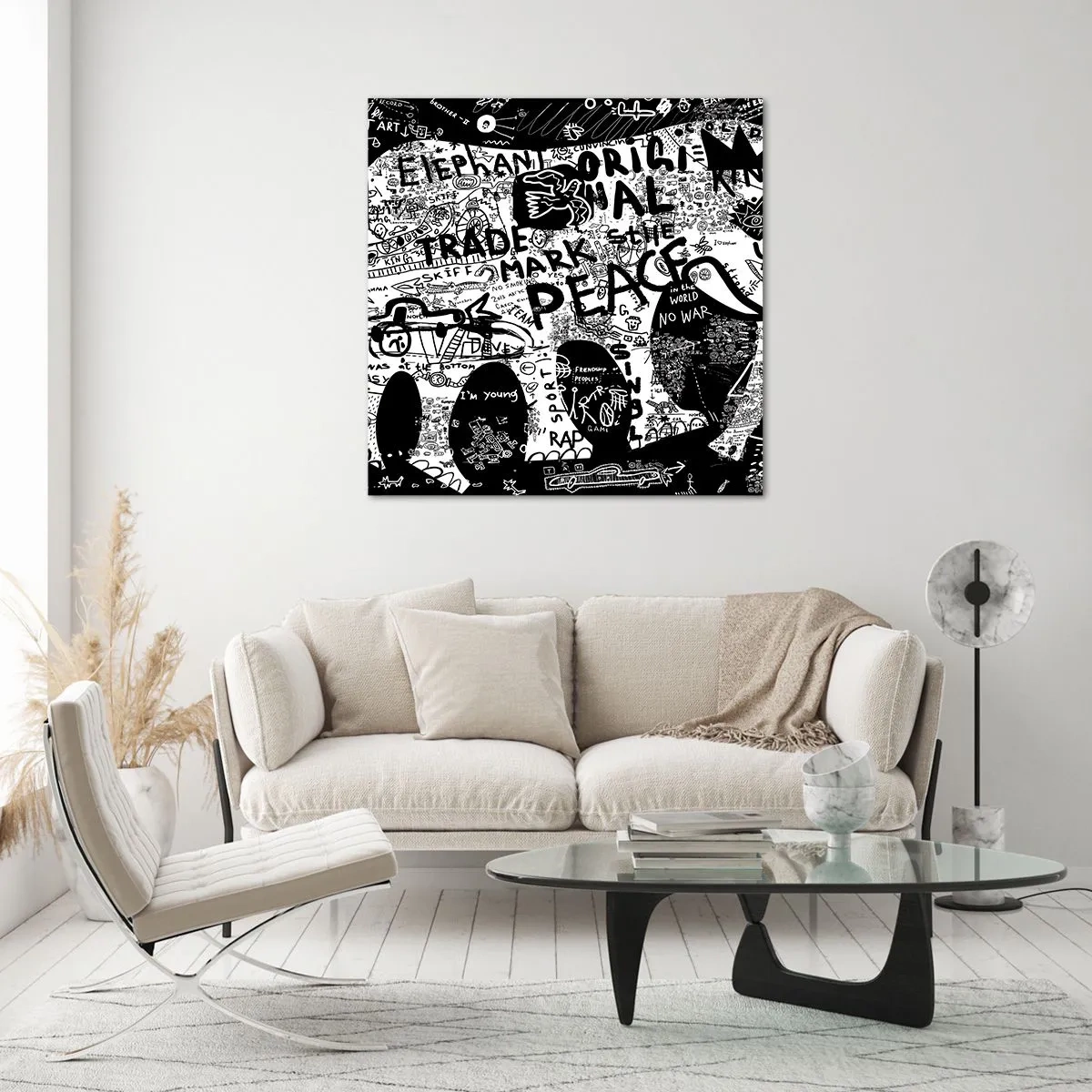 Cuadro sobre vidrio - Impresiones sobre Vidrio - El rico mundo de la calle - 70x70 cm