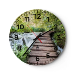 Reloj de pared - Reloj de vidrio - No es agua silenciosa en absoluto - 40x40 cm