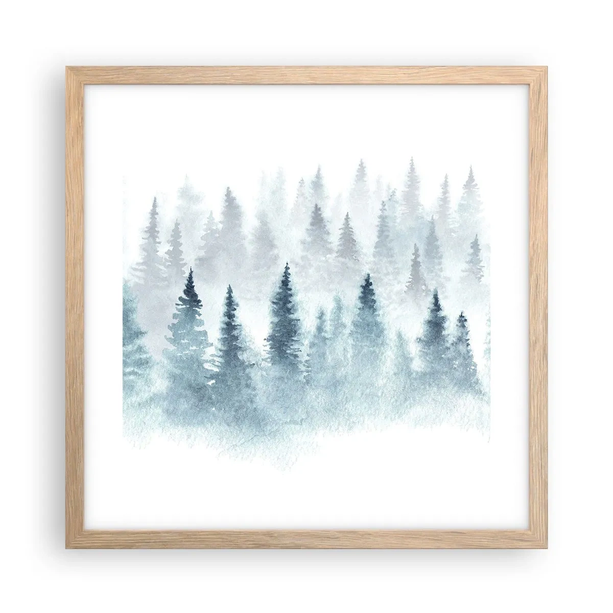 Póster en marco roble claro - Envuelto en la niebla - 40x40 cm