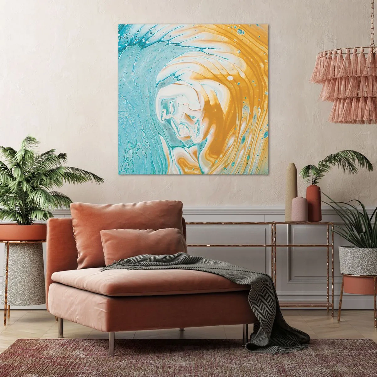 Cuadro sobre lienzo - Impresión de Imagen - Remolino pastel - 70x70 cm