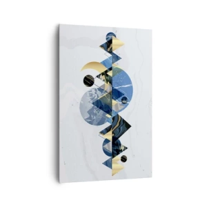 Cuadro sobre lienzo - Impresión de Imagen - Patrones geométricos abstractos con motivos montañosos - 80x120cm - Paisaje geométrico - Decoración de pared moderna para salón y dormitorio ARTTOR