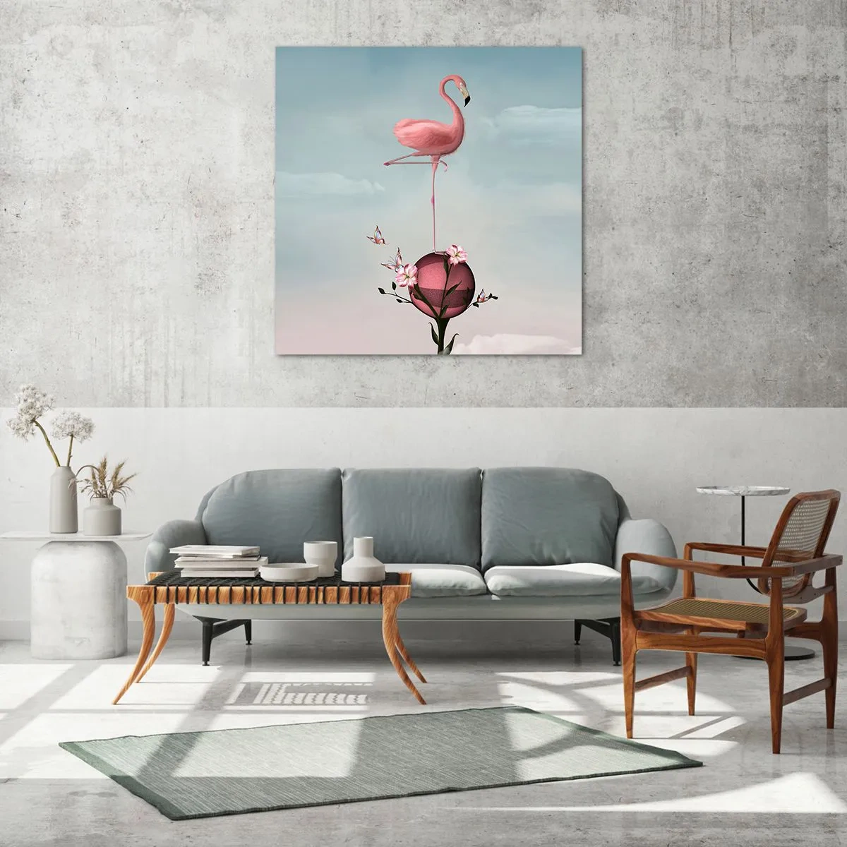 Cuadro sobre vidrio - Impresiones sobre Vidrio - Alegoría del baloncesto - 30x30 cm