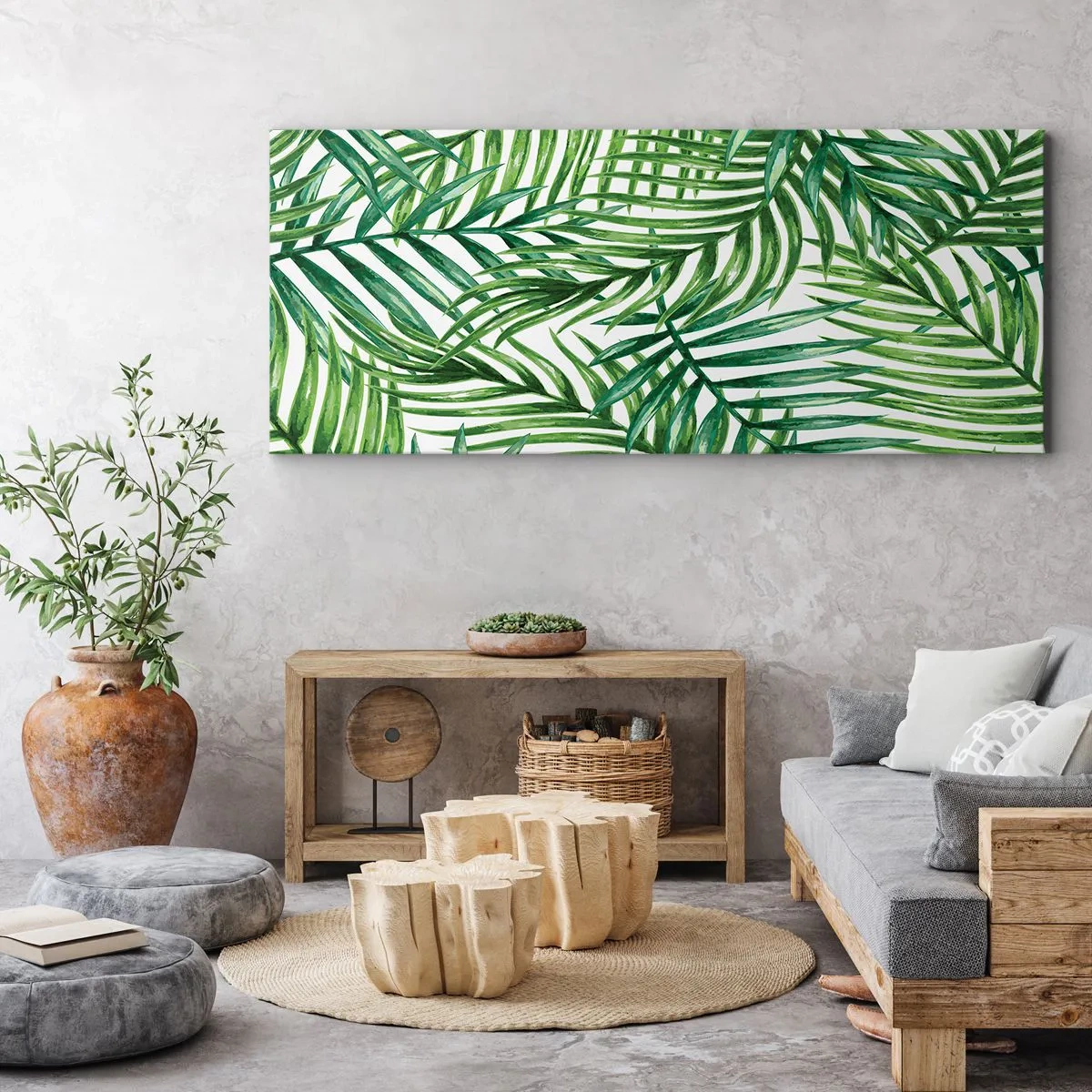 Cuadro sobre lienzo - Impresión de Imagen - Bajo el verde - 90x30 cm