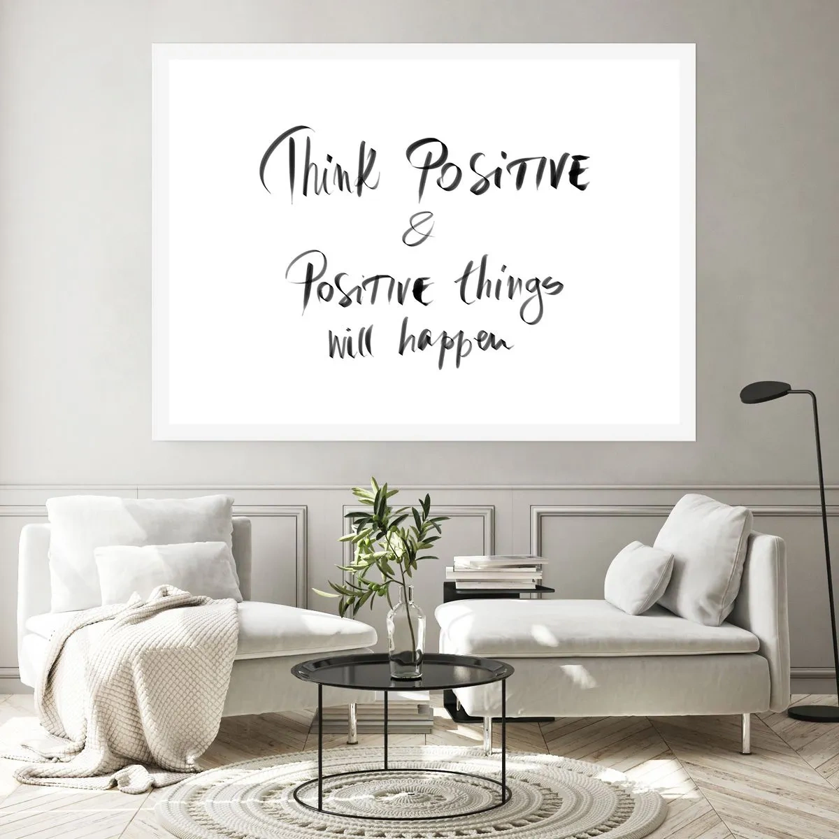 Póster - Letras inspiradoras en negro sobre fondo blanco. - 100x70cm - ¿Cómo vivir? - Decoración de pared moderna para salón y dormitorio ARTTOR